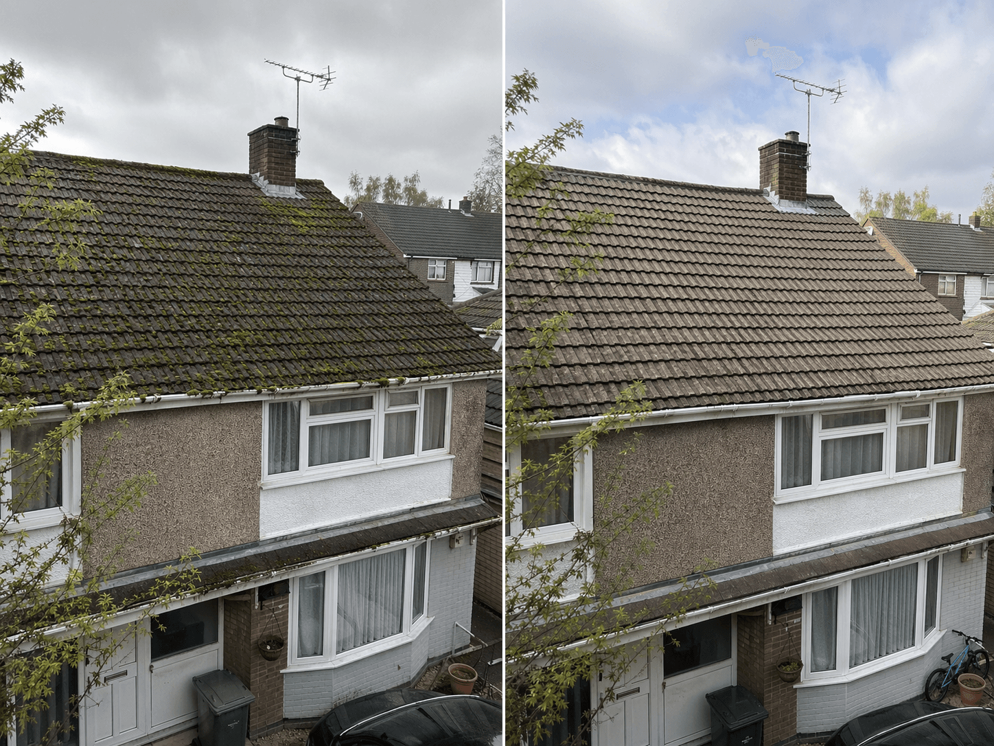 Roofing specialists at work